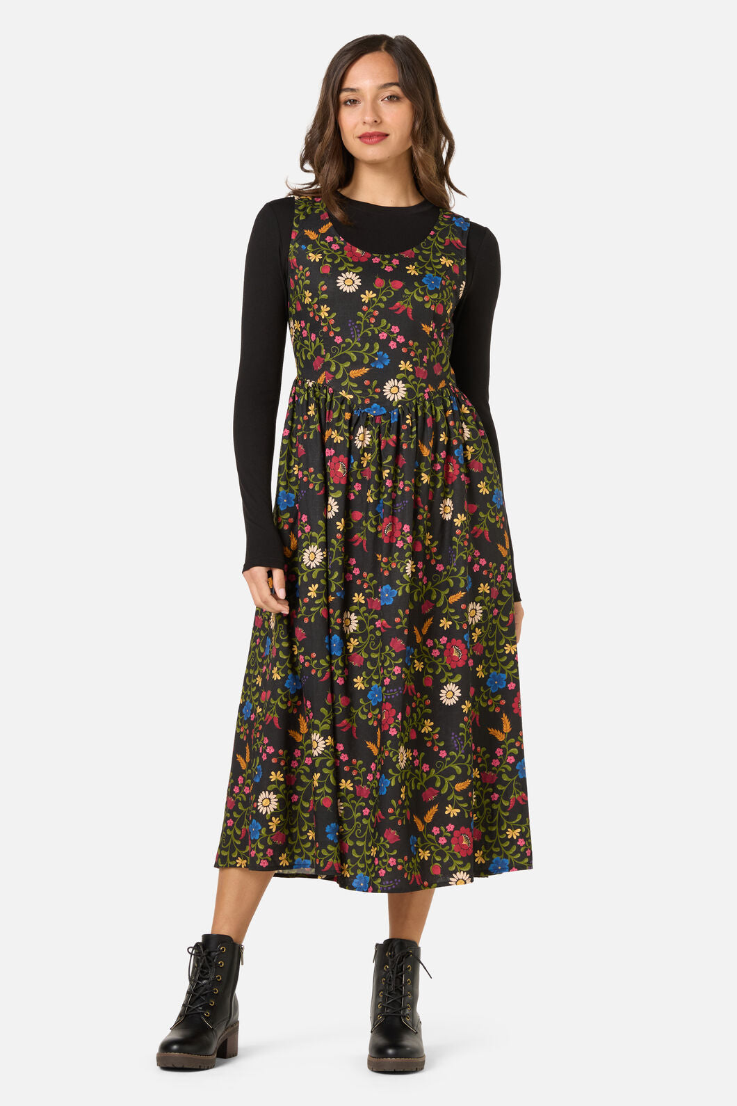Joelle Folk Floral Midi Dress